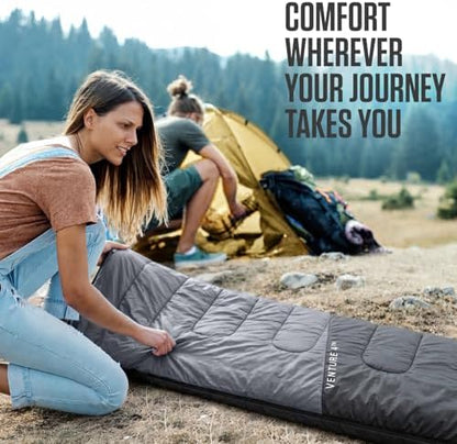 VENTURE 4TH Backpacking Sleeping Bag for Camping - Single, XXL & Double