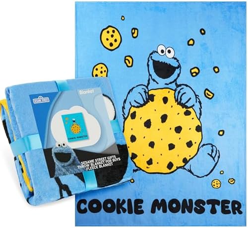 Get Trend Cookie Monster Fleece Throw Blanket for Boys, Girls, 51 x 59 in