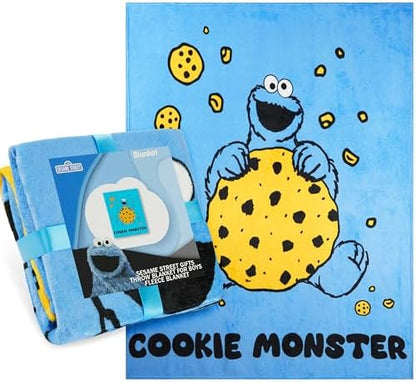 Get Trend Cookie Monster Fleece Throw Blanket for Boys, Girls, 51 x 59 in