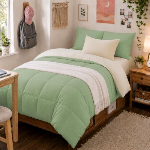 Anluoer Twin Comforter Set, 5 Piece Bed in a Bag Twin Bedding Sets