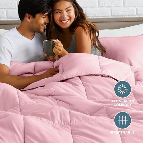 Bare Home Full Comforter Set - 1800 Ultra Soft (Full, Light Pink)