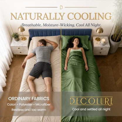 DECOLURE 100% Viscose Derived from Bamboo Sheets Queen Size | 4 Pc Bed Set