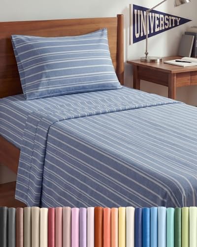Duvet Cover Twin/Twin XL - 2 Piece Set, College Dorm Room - Blue Stripes 3