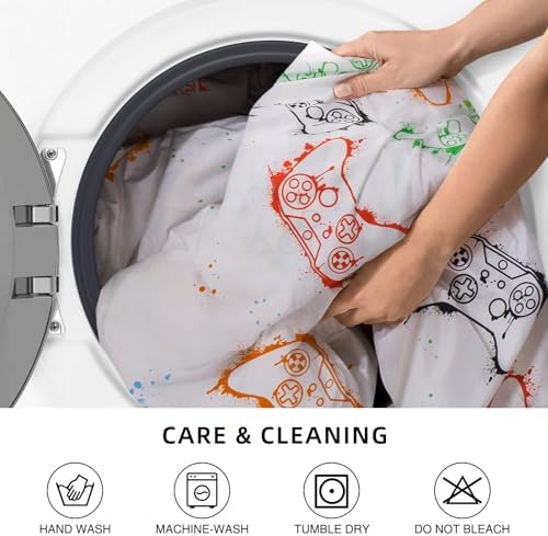 Meeting Story Queen Boys Bedding Set, 3D Game Controller Design Gaming Bed Set, Gamer Comforter in A Bag Soft Lightweight Video Gamepad Bedroom Set(Red)