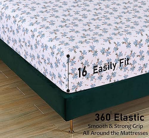 RUVANTI Flannel Sheets Set King Size, Cloud Nine
