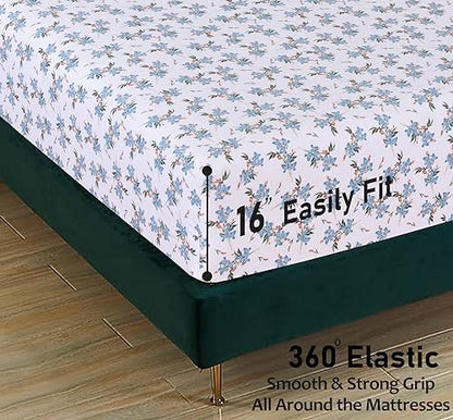 RUVANTI Flannel Sheets Set King Size, Cloud Nine