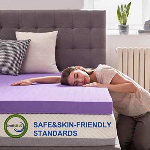 SINWEEK 2 Inch Gel Memory Foam Mattress Topper Ventilated Soft Pressure Relieve Mattress Pad, Breathable Bed Topper, CertiPUR-US Certified, Full Size