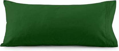 Elegant Comfort Luxury Ultra-Soft 1-Piece Pillowcase Set - 1500 Premium Hotel Quality Microfiber Double Brushed - Wrinkle Resistant, Body Pillowcase Size, Hunter Green