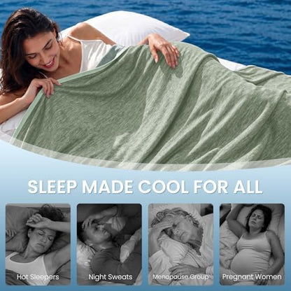 Topcee Cooling Blanket for Night Sweats Absorbs Heat to Keep Adults, Children Cool on Warm Nights, Q-Max 0.5 Cooling Blankets for Hot Sleepers, Ultra-Cool Lightweight Sofa Throw Blanket (50"x70")