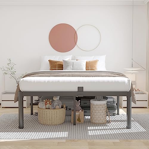 ROIL 18 Inch Queen Bed Frame with Rounded Corner & 4 Mattress Baffles
