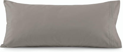 Elegant Comfort Luxury Ultra-Soft 1-Piece Body Pillowcase - 1500 Premium Hotel Quality Microfiber Double Brushed - Wrinkle Resistant, Body Pillowcase Size, Grey