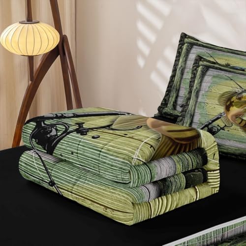 Feelyou Fishing Hunting Pike Comforter Set Queen Size Girls Boys