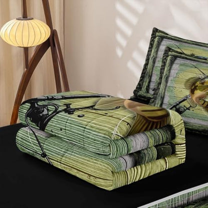 Feelyou Fishing Hunting Pike Comforter Set Queen Size Girls Boys