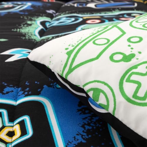NTBED 5Pcs Glow in The Dark Kids Comforter Set Gaming Full Bedding Set