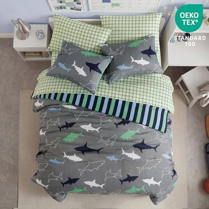 Twin Comforter Set for Boys - 5 Pieces Shark Twin Bedding Sets for Kids
