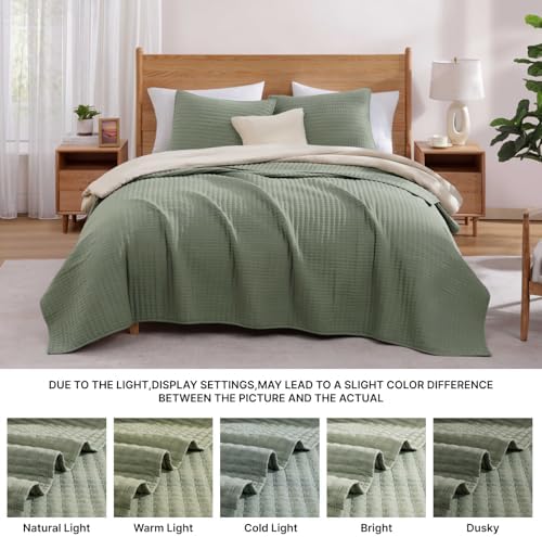 Oversized King Quilt-Sage Green Lightweight Bedspreads Quilt Bedding Set