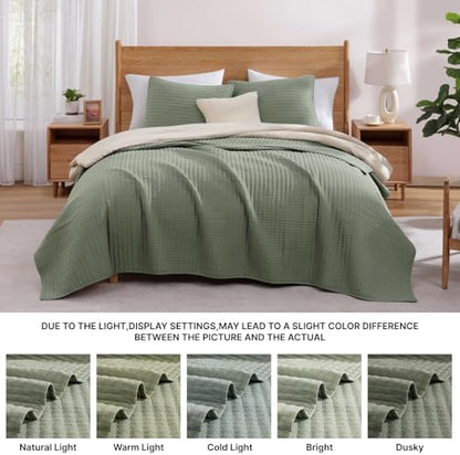Oversized King Quilt-Sage Green Lightweight Bedspreads Quilt Bedding Set