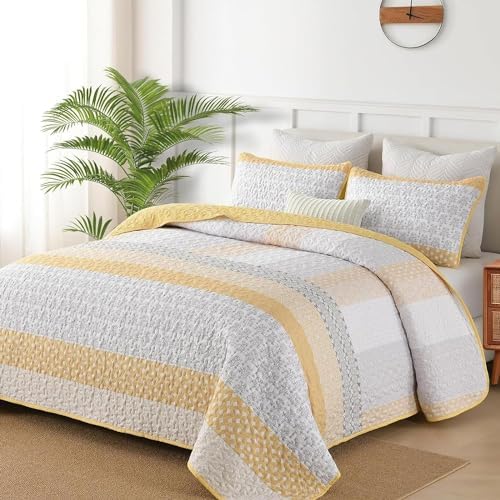 WONGS BEDDING Twin Quilt Bedding Set 2 Piece, 68"x 86",Yellow
