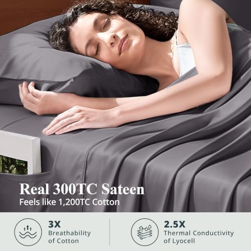 Bamboo Viscose Sheet Set California King Size, Cooling Sheets 4pcs