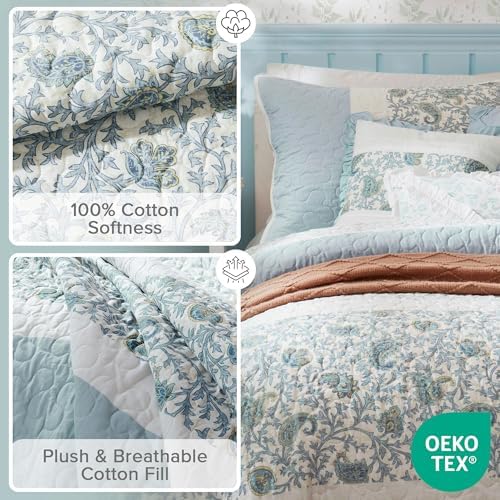 Madison Park Shabby Chic Cotton Quilt Set, 6PC Full/Queen Coverlet