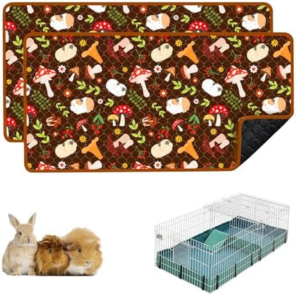 Guinea Pig Cage Liner, 49"x24" Bedding for Midwest Cage 2 Pack, Mushroom