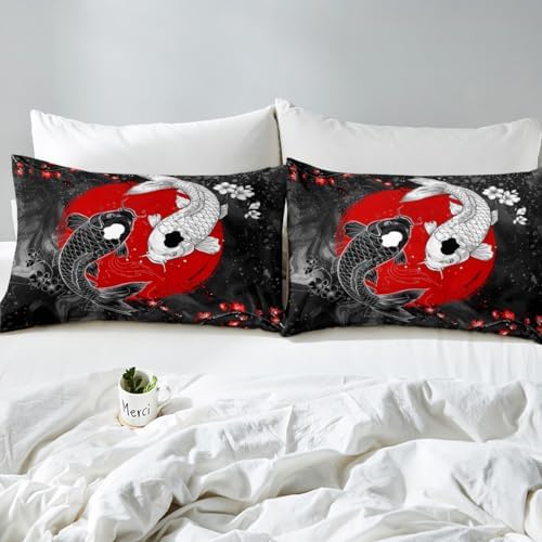 Feelyou Koi Fish Duvet Cover Full Size