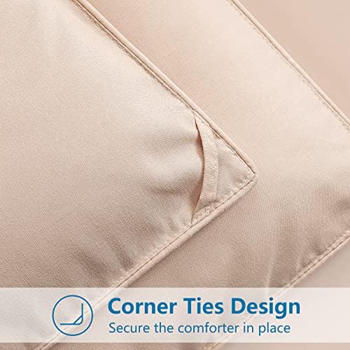 EASELAND King Size Down Alternative Comforter, Beige, 90x102 Inches