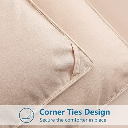 EASELAND Oversized Queen Down Alternative Comforter, Beige, 98x98
