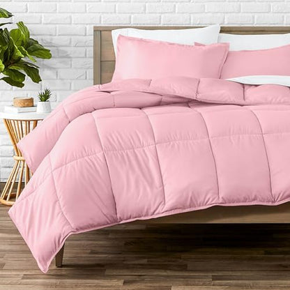 Bare Home Full Comforter Set - 1800 Ultra Soft (Full, Light Pink)