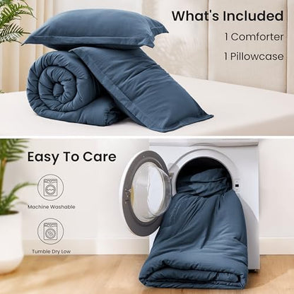 Love's cabin Navy Blue Twin/Twin XL Comforter Set, 2-Piece Bed Set