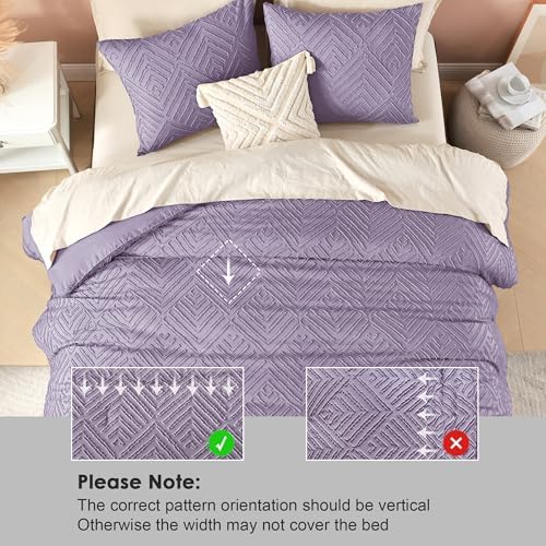Litanika King Size Comforter Set, 3 Pieces Tufted Boho Bedding Set