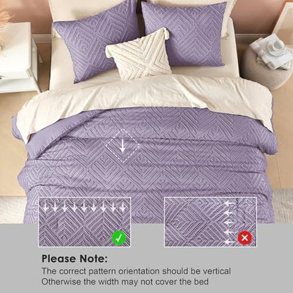 Litanika King Size Comforter Set, 3 Pieces Tufted Boho Bedding Set