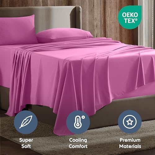 Nestl Full Sheet Set - Bed Sheets - Light Pink - 4-Piece Deep Pocket