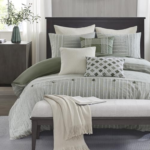 Madison Park Farmhouse King Cotton Comforter Set with Removable Cover, 9pc