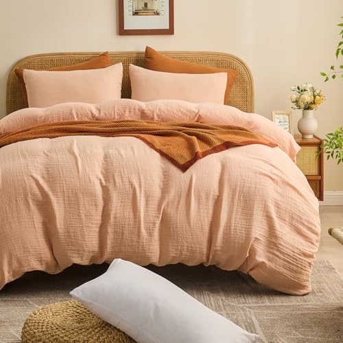 MEISHANG Muslin Duvet Cover Queen Size - 100% Organic Cotton