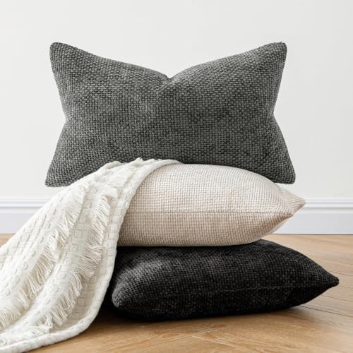 MIULEE Decorative Neutral Beige Euro Sham Pillow Covers 26x26 Inch 2 Pack