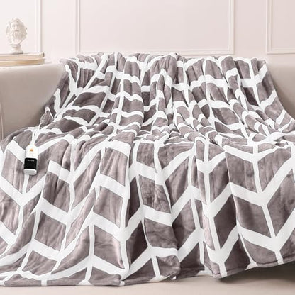 VENTIMI Heated Blanket Full, 9 Heat Levels & 2-10 Hours Auto Off, Beige