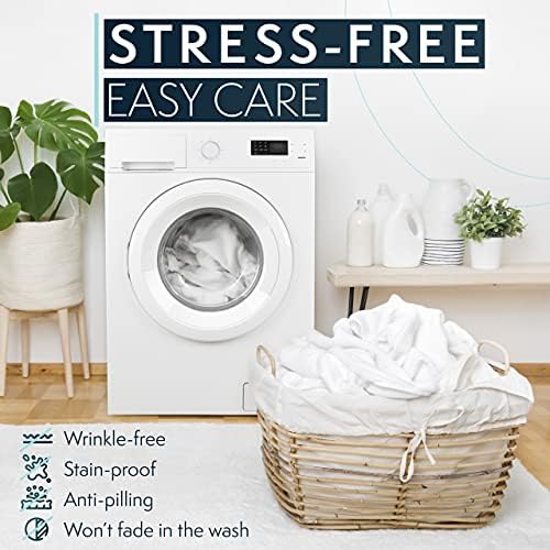 HC Collection Bed Sheets Set, HOTEL LUXURY Platinum Collection 1800 Series Bedding Set, Deep Pockets, Wrinkle & Fade Resistant, Hypoallergenic Sheet & Pillow Case Set (Queen, White)