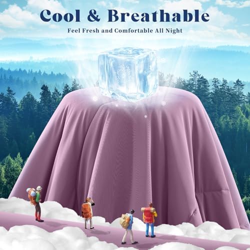 Cooling Comforter Queen Size for Hot Sleepers，108″x90″, Muted Pink