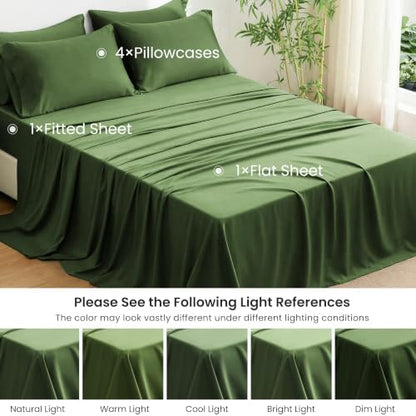 Love's cabin 100% Rayon Derived from Bamboo, King Size Sheet Set, 6 Pieces