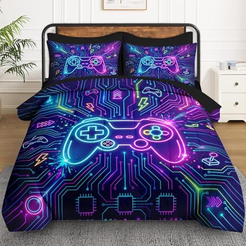 WeCozy 5 Pieces Twin Comforter Set for Boys - Gaming Bedding for Kids