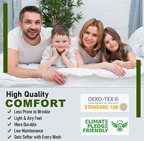 RUVANTI 100% Cotton Twin XL Sheets, Percale Weave Twin XL Set, Spring On