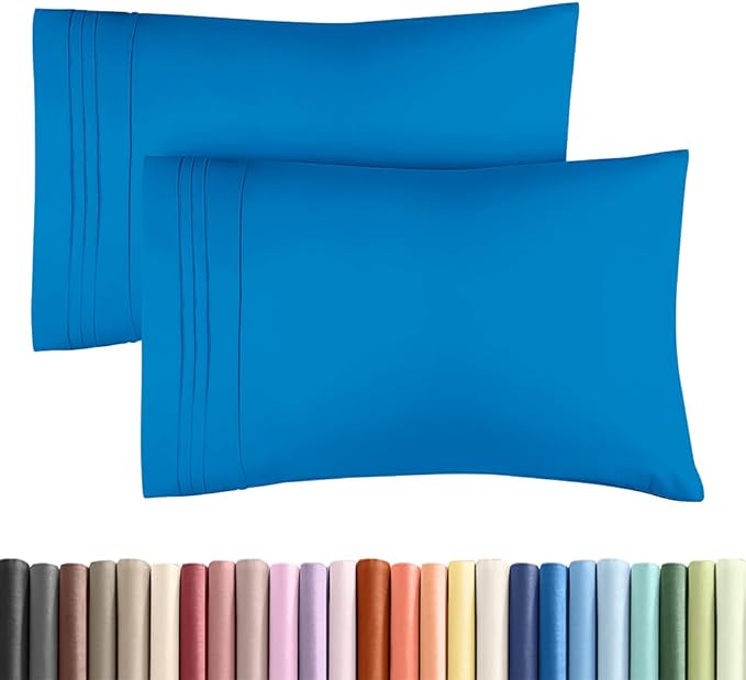 King Standard Pillow Cases Set of 2 - Ultra-Soft Hotel Quality Pillowcase Covers - Comfy, Cozy & Fade Free - Wrinkle Resistant - Machine Washable Pillow Protectors - 2 Piece Set - Royal Blue