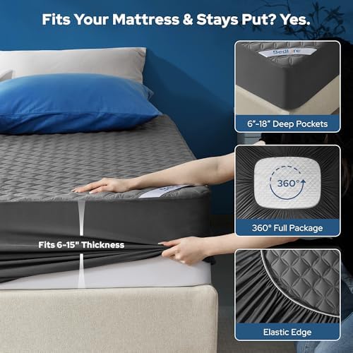 BEDLORE 2 Pack Waterproof Mattress Protector, Full Size Mattress Pad