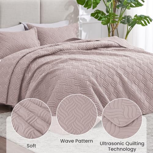 Love's cabin California King Quilt Set, Soft Bedspread Comforter, Burlwood