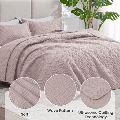 Love's cabin California King Quilt Set, Soft Bedspread Comforter, Burlwood