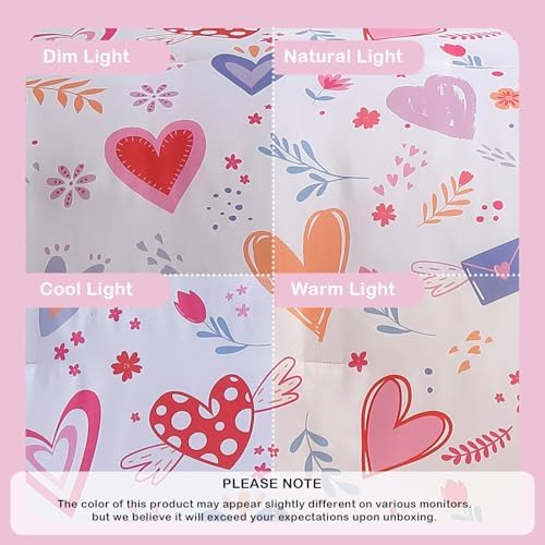 Girls Full Size Comforter Sets - 7 Pieces Heart Full Size Bedding Sets