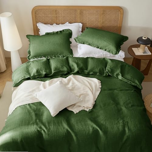 Talasily 100% French Linen Cal King Duvet Cover Set, Organic Linen