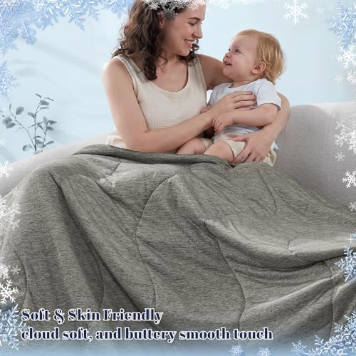 PHF Cooling Comforter, Rayon from Bamboo Soft Breathable Quilted Blanket