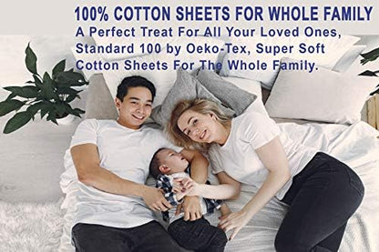 RUVANTI 100% Cotton Full Sheets, Percale Bedding Full Size Set, Maple